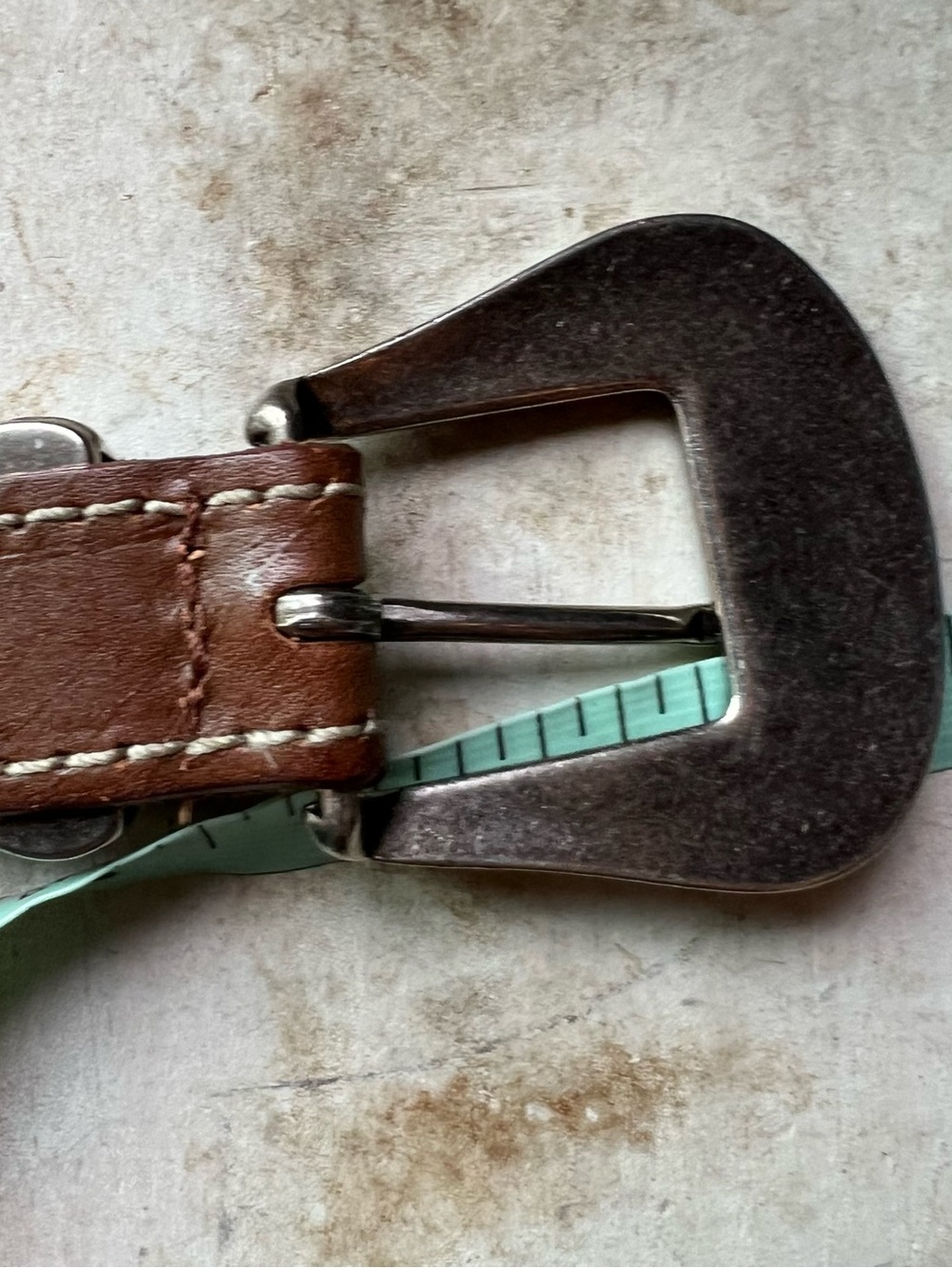 Brown Leather Western Belt with Silver Buckle - Picture 16 of 16